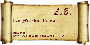 Langfelder Bence névjegykártya
